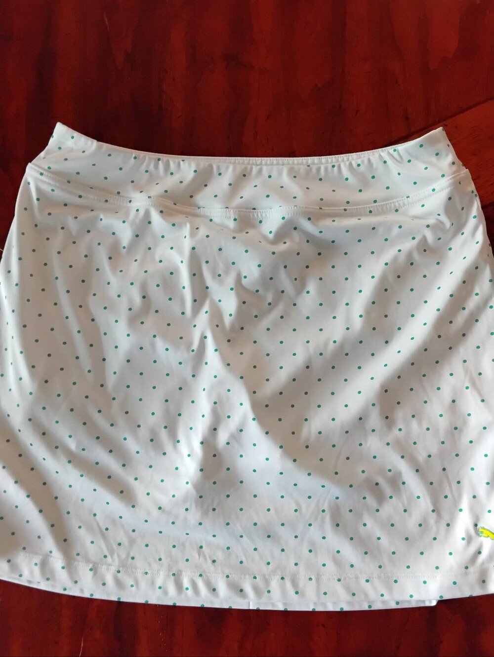 Puma White Mini Skirt with Teal Polka Dots